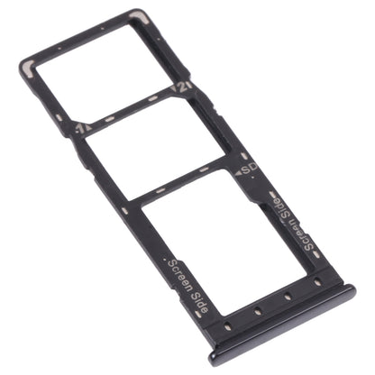 For Infinix Hot 9 Pro SIM Card Tray + SIM Card Tray + Micro SD Card Tray (Black)