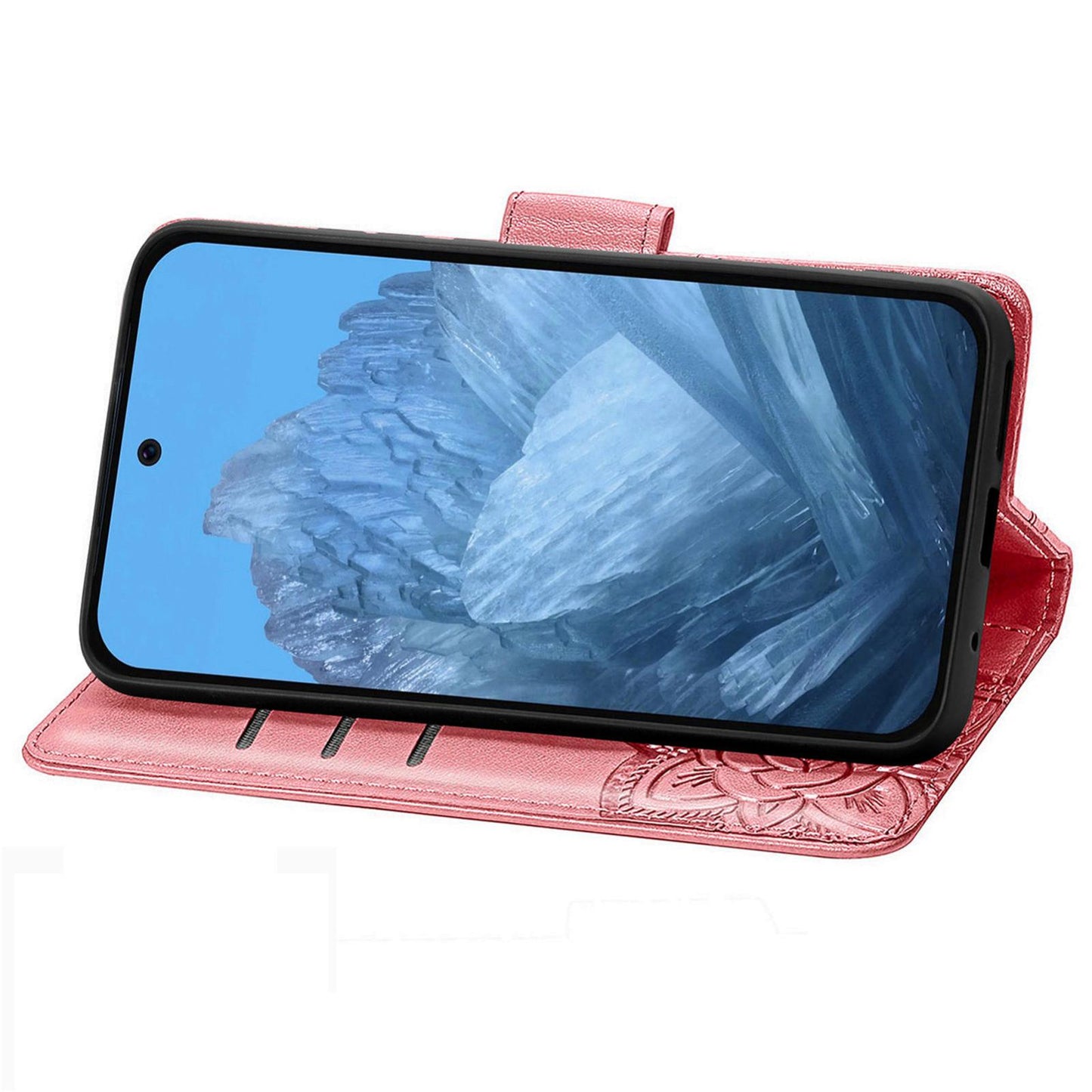 For Google Pixel 11 Pro XL Butterfly Love Flower Embossed Leather Phone Case(Pink)