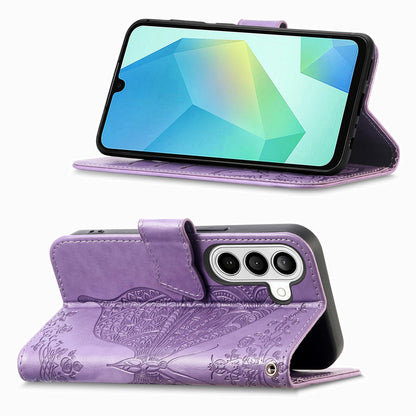 For Galaxy S26 FE 5G Butterfly Love Flower Embossed Leather Phone Case - Light Purple - SYA002212503F