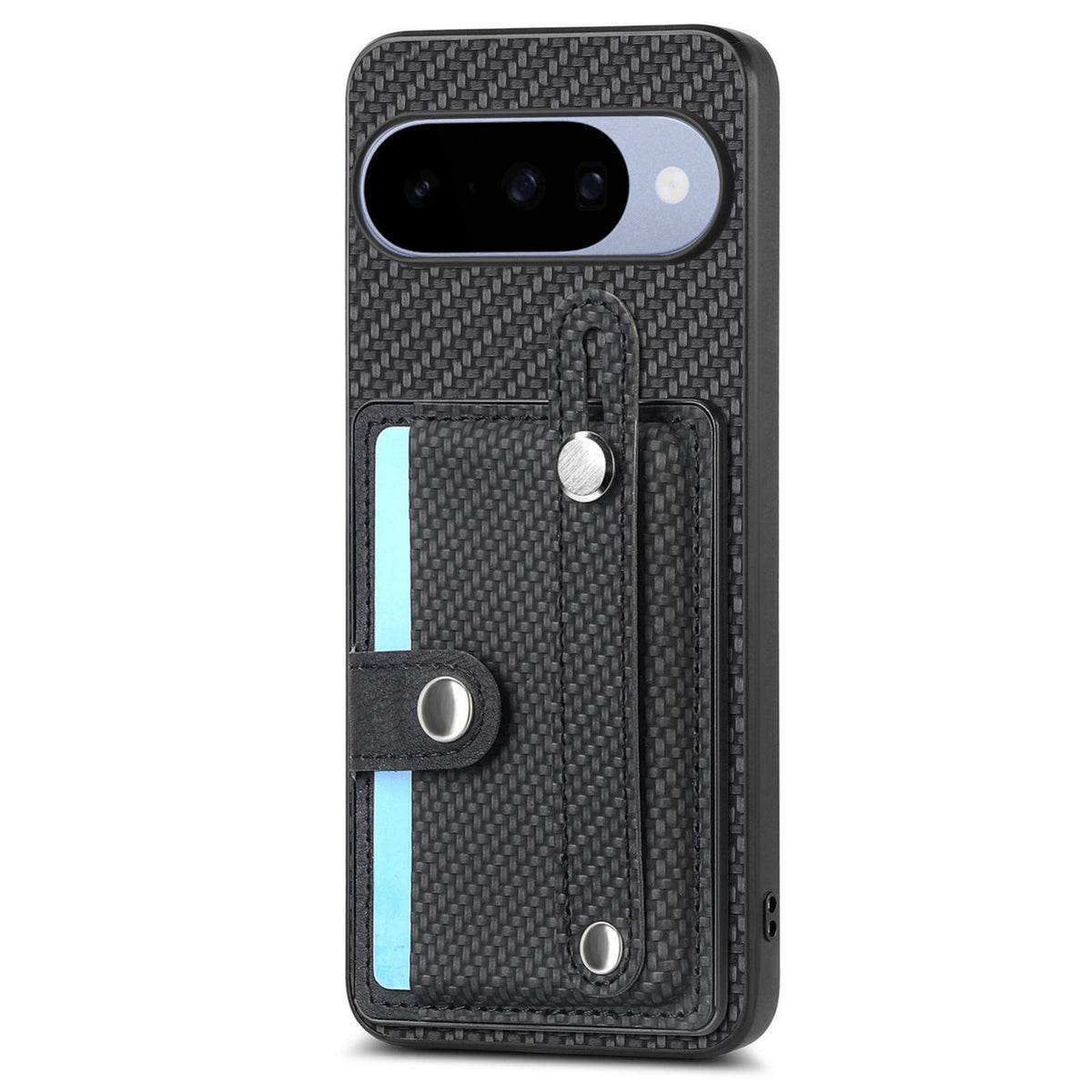 For Google Pixel 11 Pro XL Wristband Kickstand Card Wallet Back Cover Phone Case with Tool Knife - Black - SYA002231010A