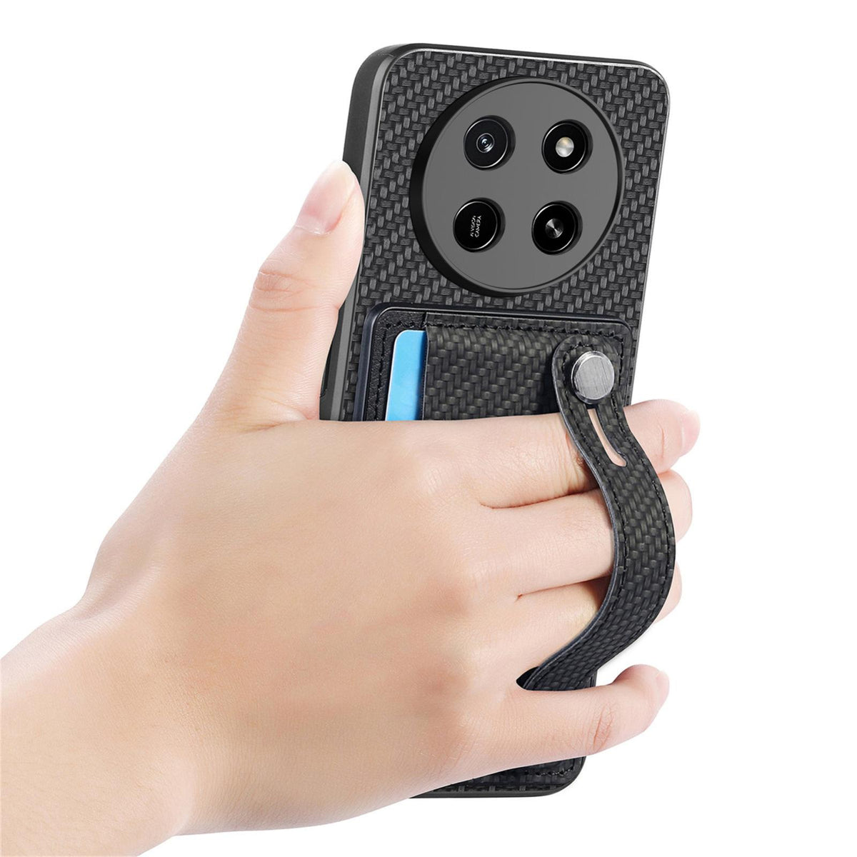 For Honor X80 Pro Max 5G Wristband Kickstand Card Wallet Back Cover Phone Case with Tool Knife - Black - SYA002231209A