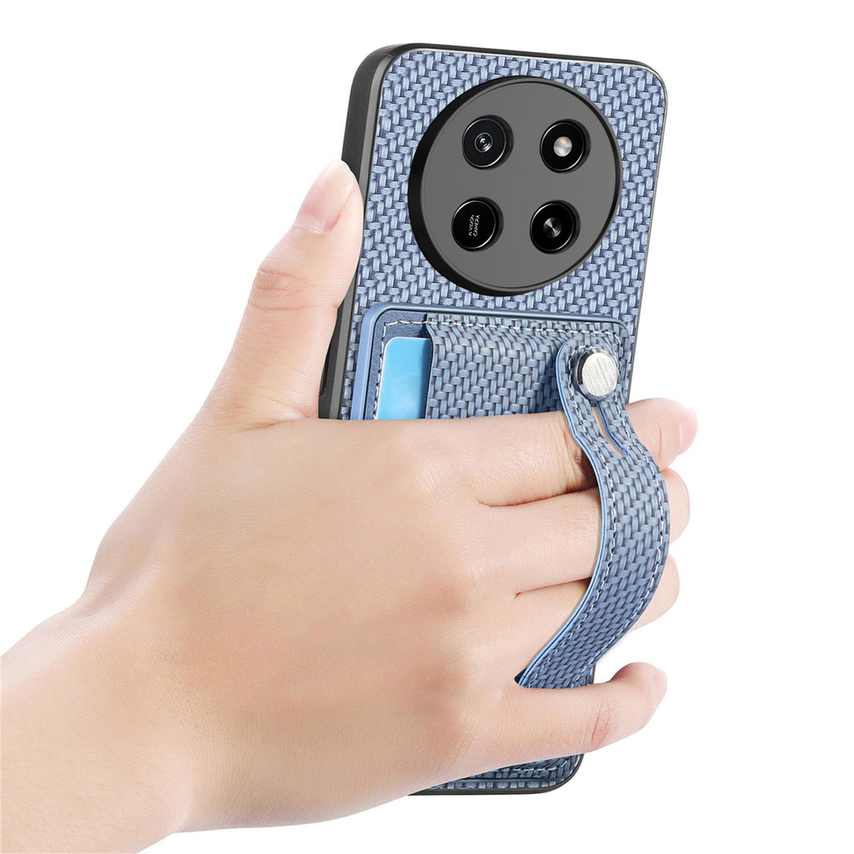 For Honor X80 Pro Max 5G Wristband Kickstand Card Wallet Back Cover Phone Case with Tool Knife - Blue - SYA002231209B