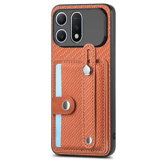 For Honor Win Turbo 5G Wristband Kickstand Card Wallet Back Cover Phone Case with Tool Knife - Brown - SYA002231210C