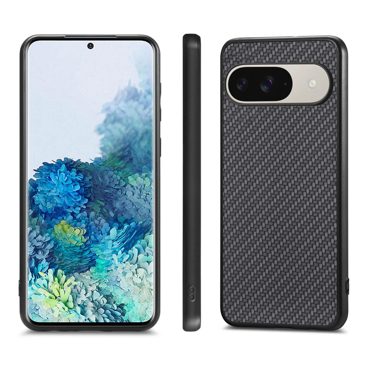 For Google Pixel 11 Carbon Fiber Texture Leather Back Cover Phone Case - Black - SYA002233910A