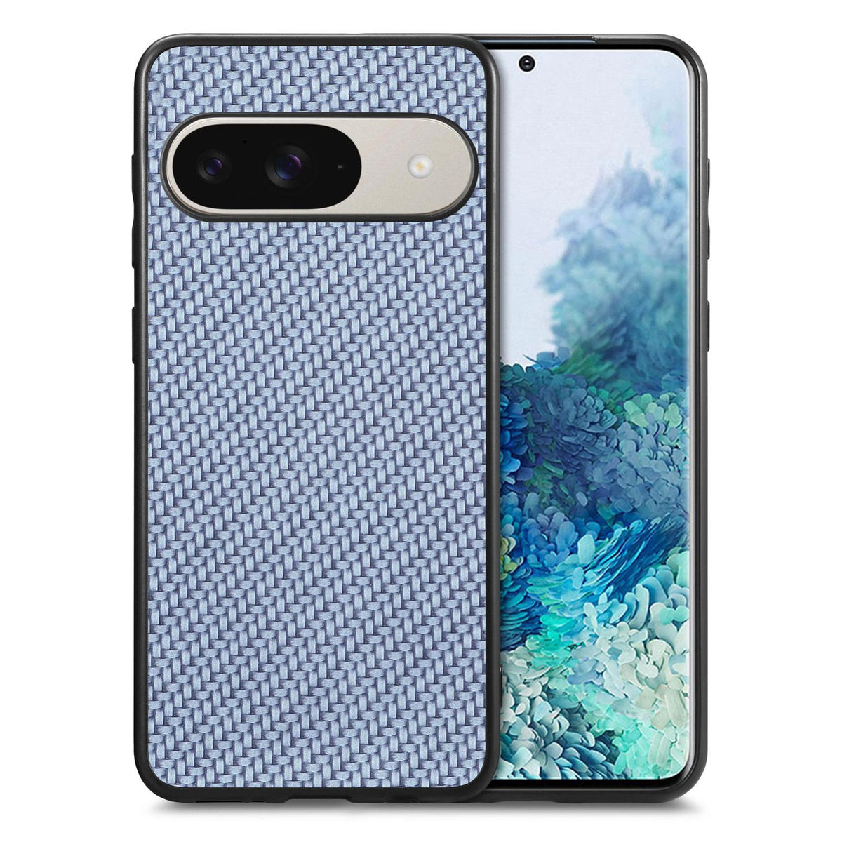 For Google Pixel 11 Carbon Fiber Texture Leather Back Cover Phone Case - Blue - SYA002233910B