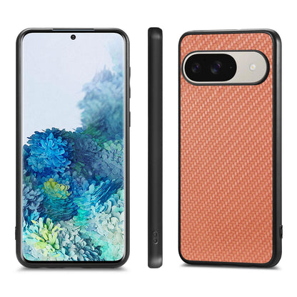 For Google Pixel 11 Carbon Fiber Texture Leather Back Cover Phone Case - Brown - SYA002233910C