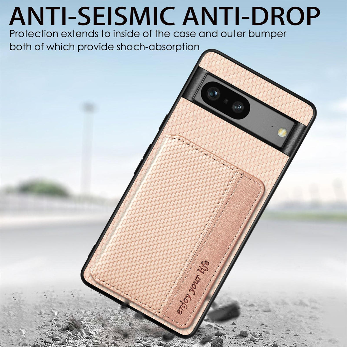 For Google Pixel 11 Carbon Fiber Magnetic Card Bag Phone Case - Black - SYA002236409A