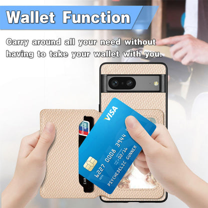 For Google Pixel 11 Carbon Fiber Magnetic Card Bag Phone Case - Black - SYA002236409A