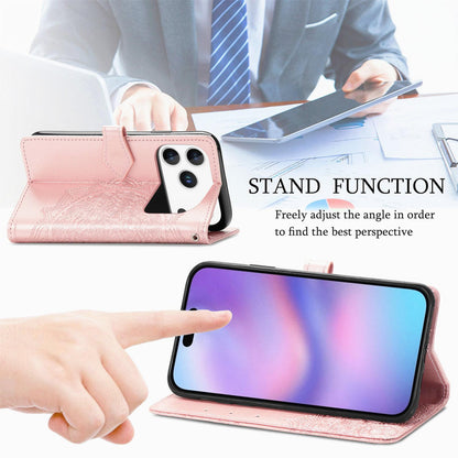 For iPhone 18 Pro Mandala Flower Embossed Leather Phone Case - Blue - SYA002244509D