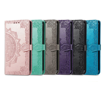 For iPhone 18 Pro Mandala Flower Embossed Leather Phone Case - Black - SYA002244509A