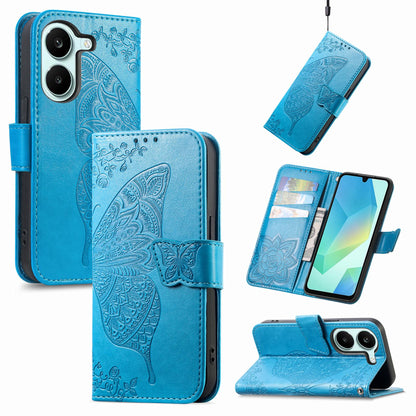 For Honor Play 80 Plus 5G Butterfly Love Flower Embossed Leather Phone Case(Blue)