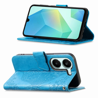 For Honor Play 80 Plus 5G Butterfly Love Flower Embossed Leather Phone Case(Blue)
