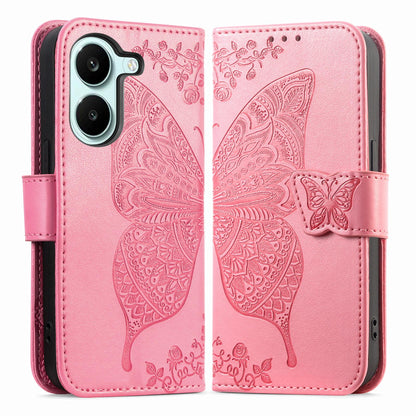For Honor Play 80 Plus 5G Butterfly Love Flower Embossed Leather Phone Case(Pink)