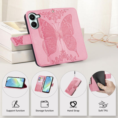 For Honor Play 80 Plus 5G Butterfly Love Flower Embossed Leather Phone Case(Pink)