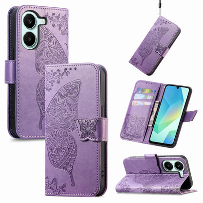 For Honor Play 80 Plus 5G Butterfly Love Flower Embossed Leather Phone Case(Lavender)