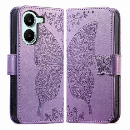 For Honor Play 80 Plus 5G Butterfly Love Flower Embossed Leather Phone Case(Lavender)