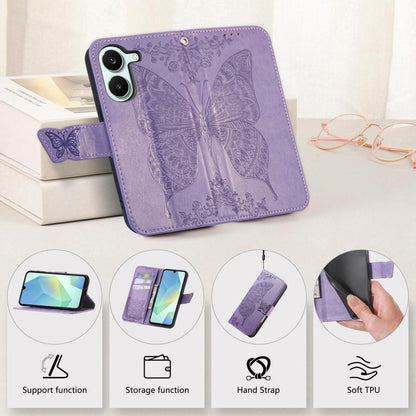 For Honor Play 80 Plus 5G Butterfly Love Flower Embossed Leather Phone Case(Lavender)