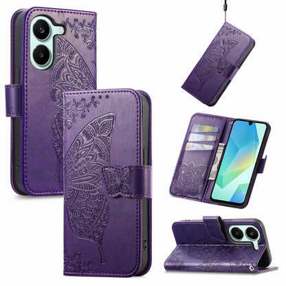 For Honor Play 80 Plus 5G Butterfly Love Flower Embossed Leather Phone Case(Purple)
