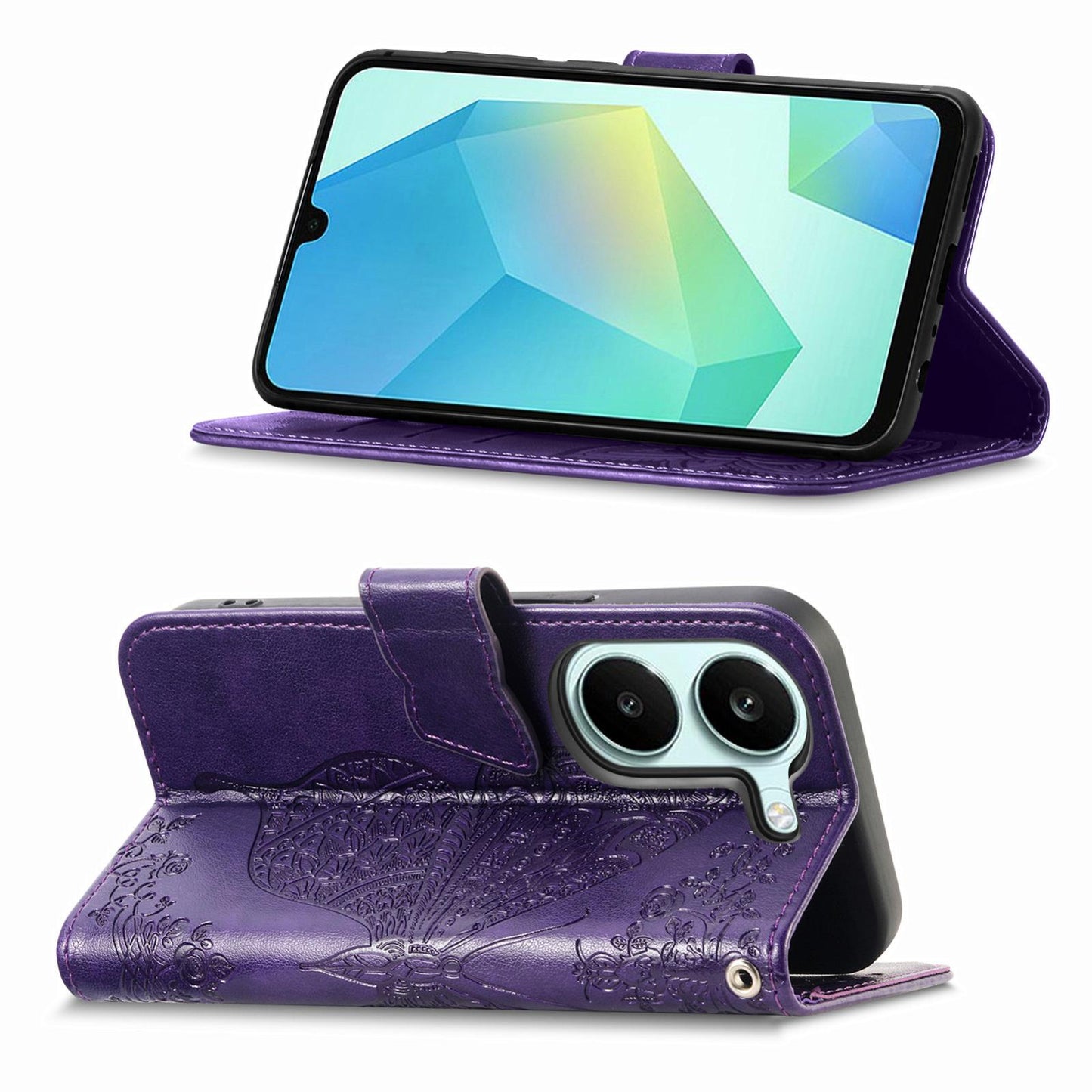 For Honor Play 80 Plus 5G Butterfly Love Flower Embossed Leather Phone Case(Purple)