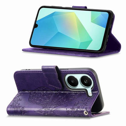 For Honor Play 80 Plus 5G Butterfly Love Flower Embossed Leather Phone Case(Purple)