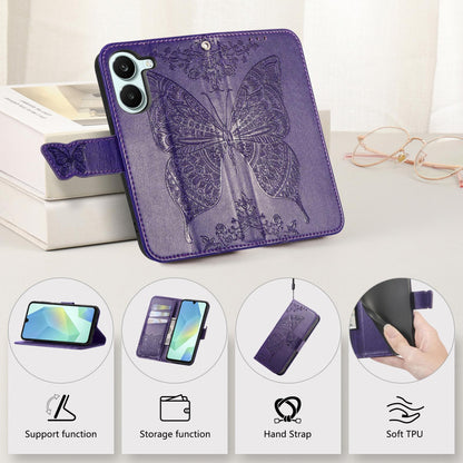 For Honor Play 80 Plus 5G Butterfly Love Flower Embossed Leather Phone Case(Purple)