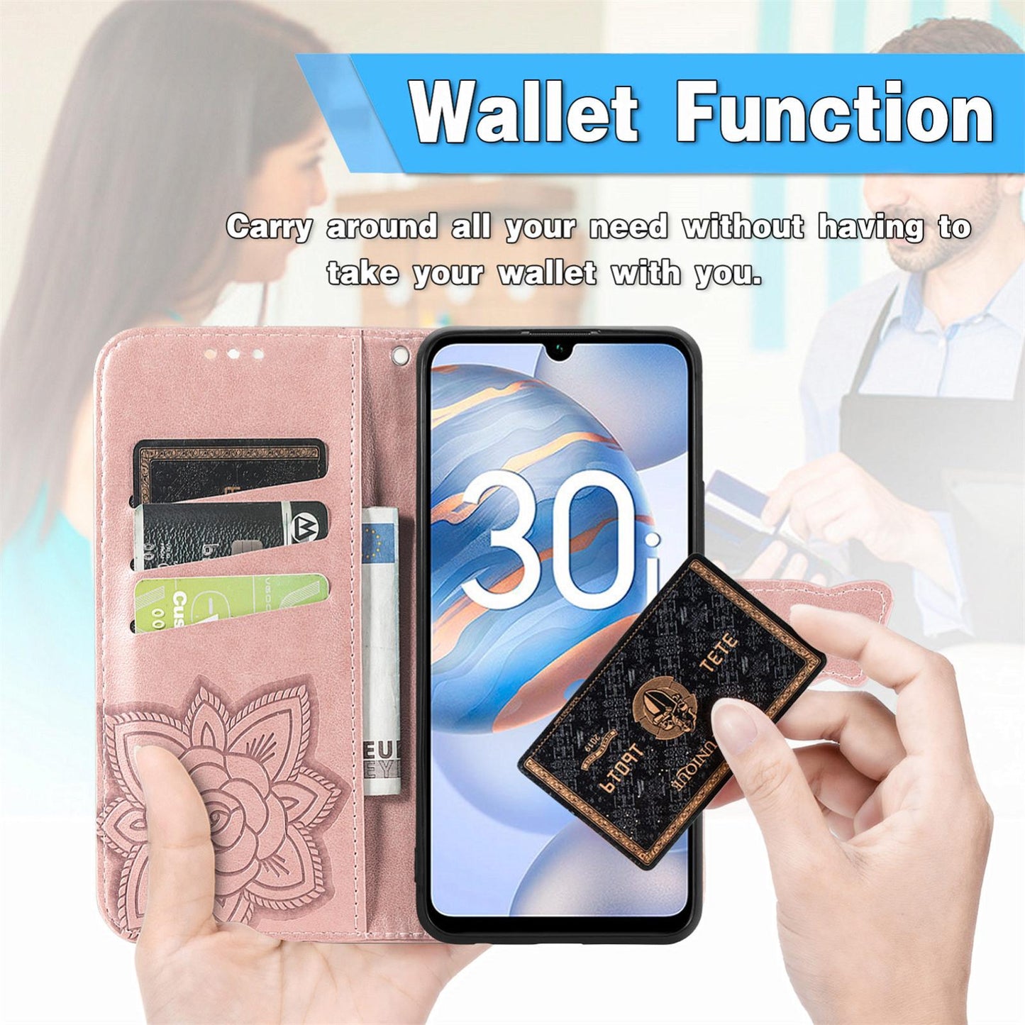For Honor Play 80 Plus 5G Butterfly Love Flower Embossed Leather Phone Case(Black)