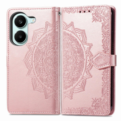For Honor Play 80 Plus 5G Mandala Flower Embossed Leather Phone Case(Rose Gold)