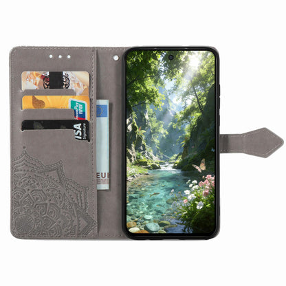 For Honor Play 80 Plus 5G Mandala Flower Embossed Leather Phone Case(Gray)