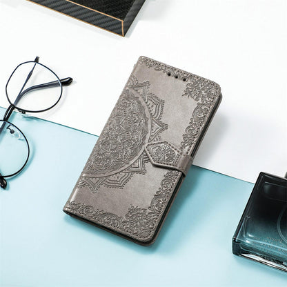 For Honor Play 80 Plus 5G Mandala Flower Embossed Leather Phone Case(Gray)