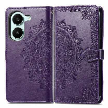 For Honor Play 80 Plus 5G Mandala Flower Embossed Leather Phone Case(Purple)