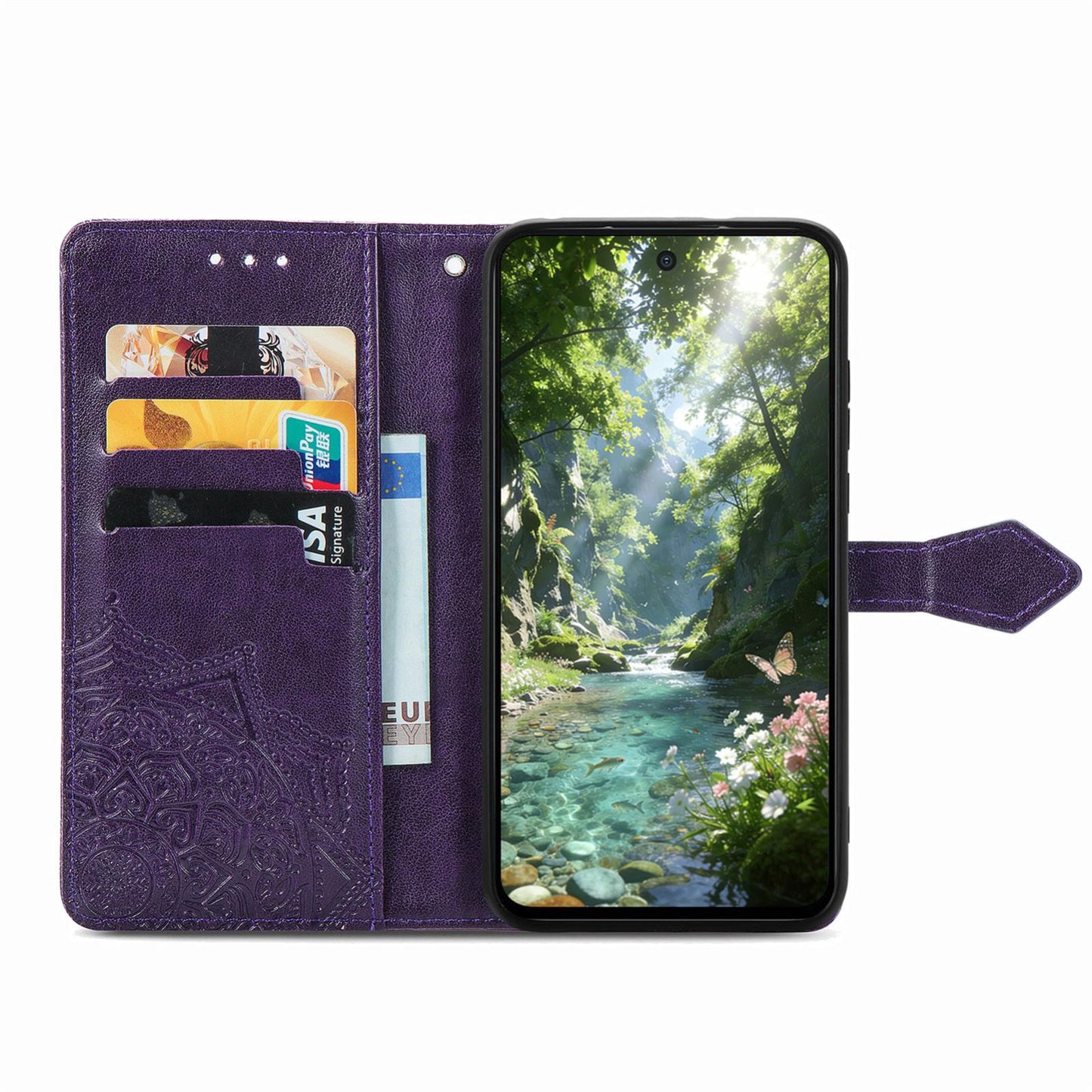 For Honor Play 80 Plus 5G Mandala Flower Embossed Leather Phone Case(Purple)