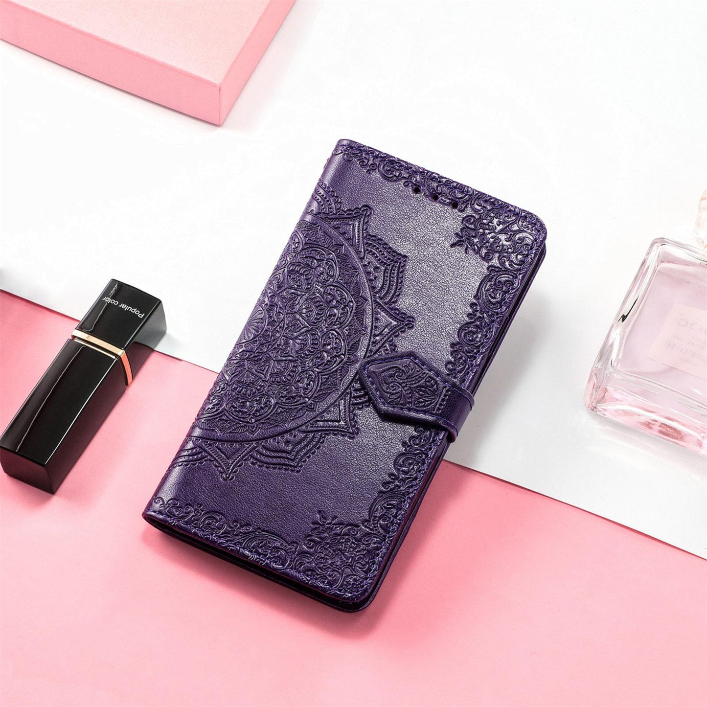 For Honor Play 80 Plus 5G Mandala Flower Embossed Leather Phone Case(Purple)