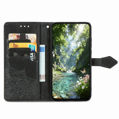For Honor Play 80 Plus 5G Mandala Flower Embossed Leather Phone Case(Black)