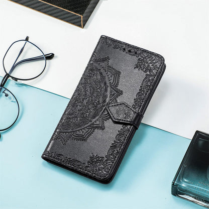 For Honor Play 80 Plus 5G Mandala Flower Embossed Leather Phone Case(Black)