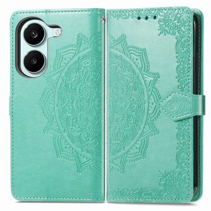 For Honor Play 80 Plus 5G Mandala Flower Embossed Leather Phone Case(Green)