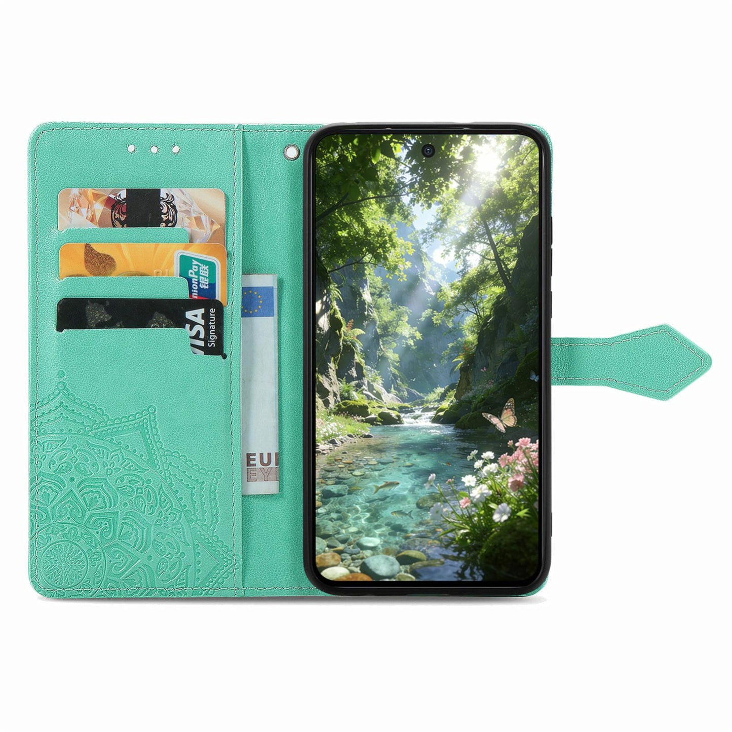 For Honor Play 80 Plus 5G Mandala Flower Embossed Leather Phone Case(Green)