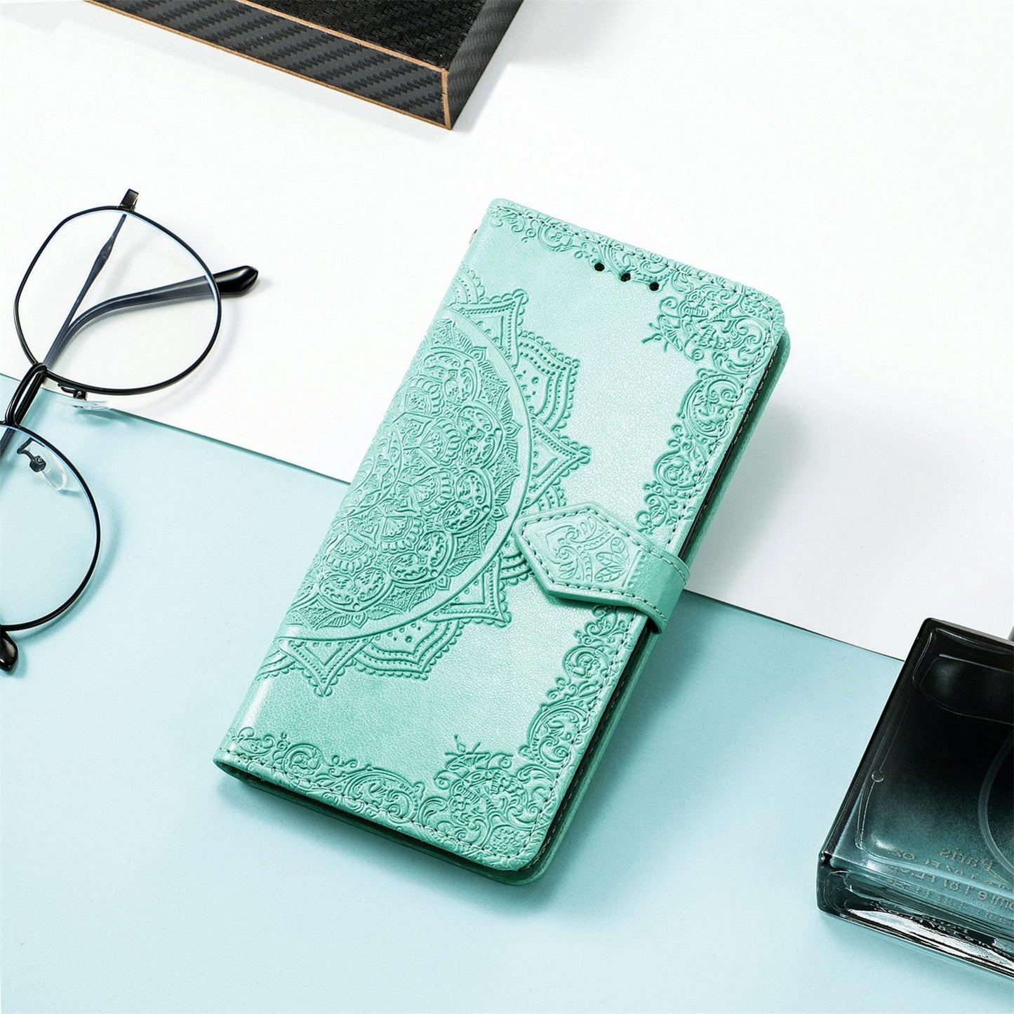For Honor Play 80 Plus 5G Mandala Flower Embossed Leather Phone Case(Green)