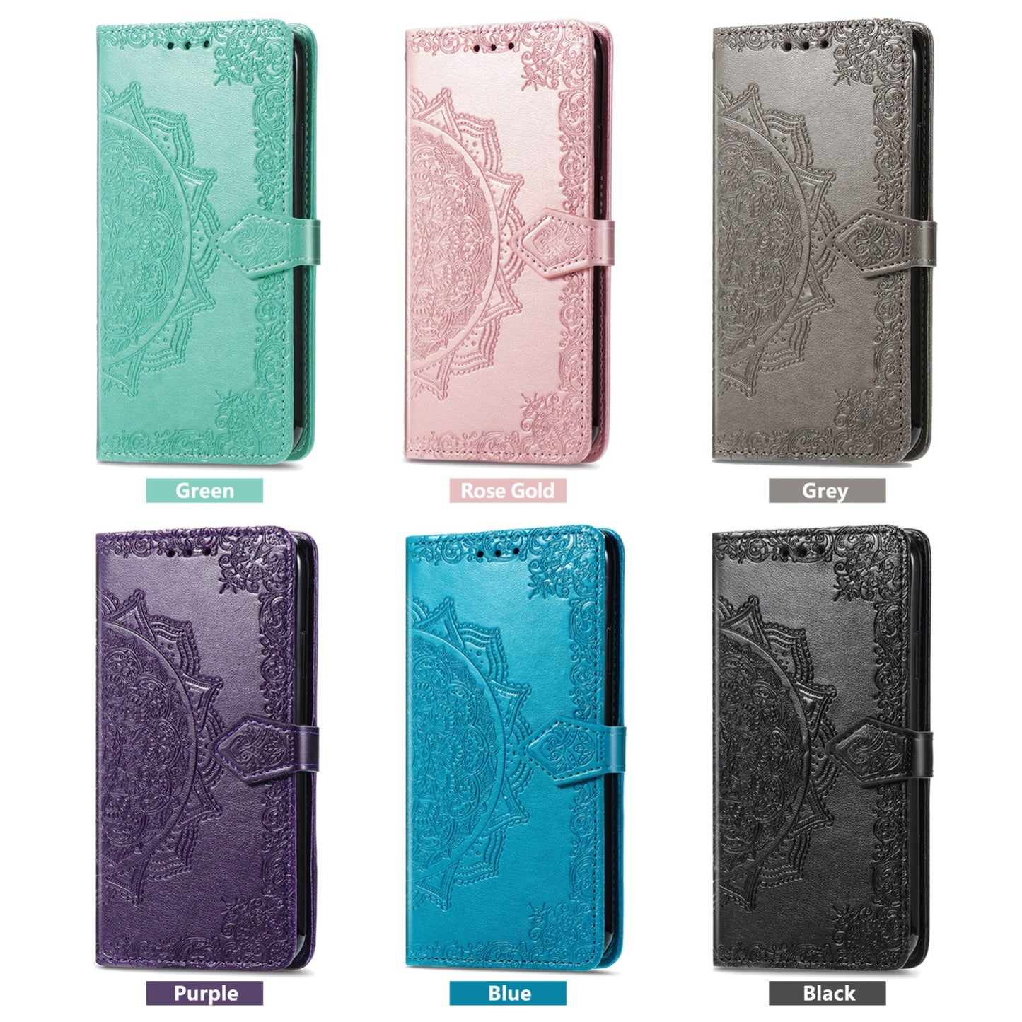 For Honor Play 80 Plus 5G Mandala Flower Embossed Leather Phone Case(Black)
