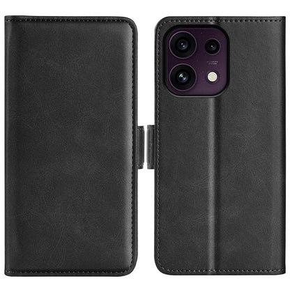 For OPPO Reno16 F / FS Dual-side Magnetic Buckle Horizontal Flip Leather Phone Case - Black - SYA002253030A