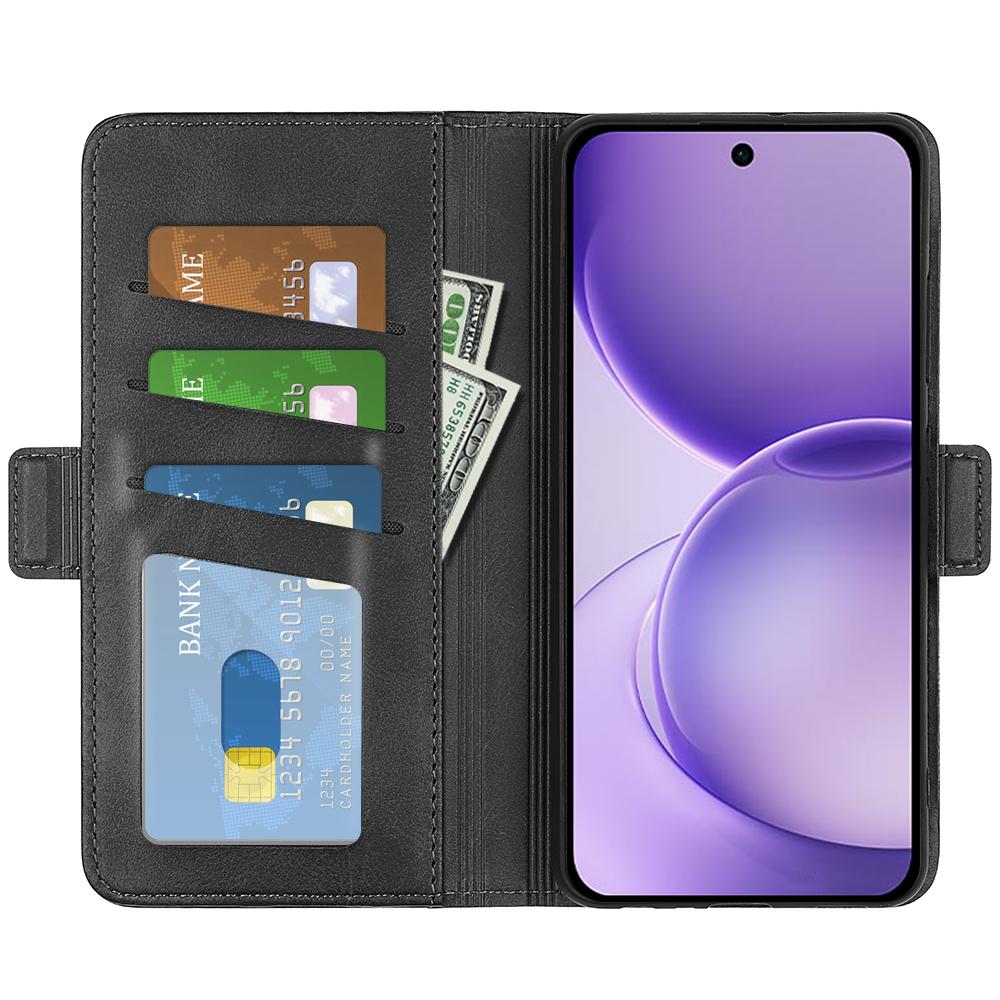 For OPPO Reno16 F / FS Dual-side Magnetic Buckle Horizontal Flip Leather Phone Case - Black - SYA002253030A