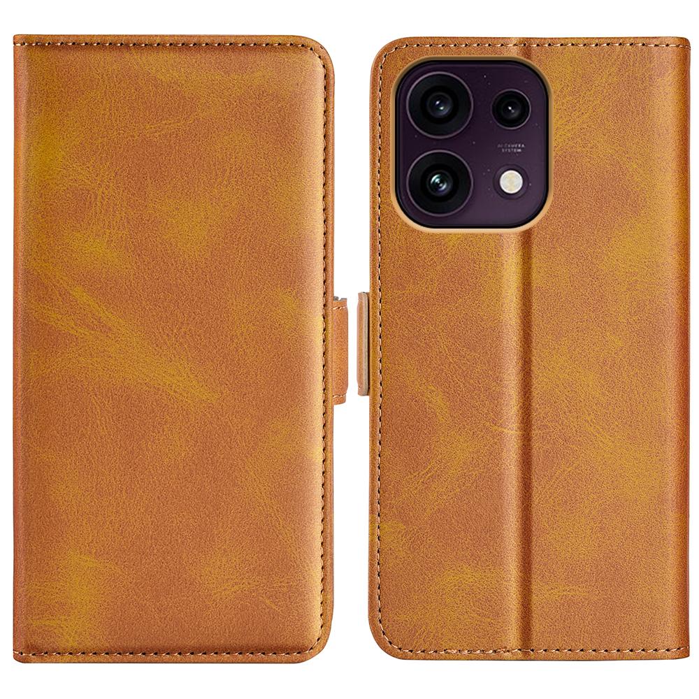 For OPPO Reno16 F / FS Dual-side Magnetic Buckle Horizontal Flip Leather Phone Case - Yellow - SYA002253030B