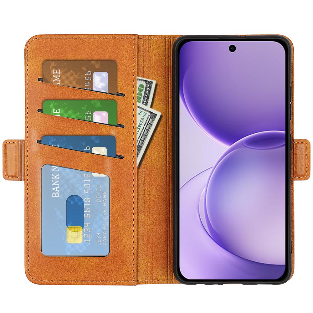 For OPPO Reno16 F / FS Dual-side Magnetic Buckle Horizontal Flip Leather Phone Case - Yellow - SYA002253030B