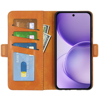 For OPPO Reno16 F / FS Dual-side Magnetic Buckle Horizontal Flip Leather Phone Case - Yellow - SYA002253030B