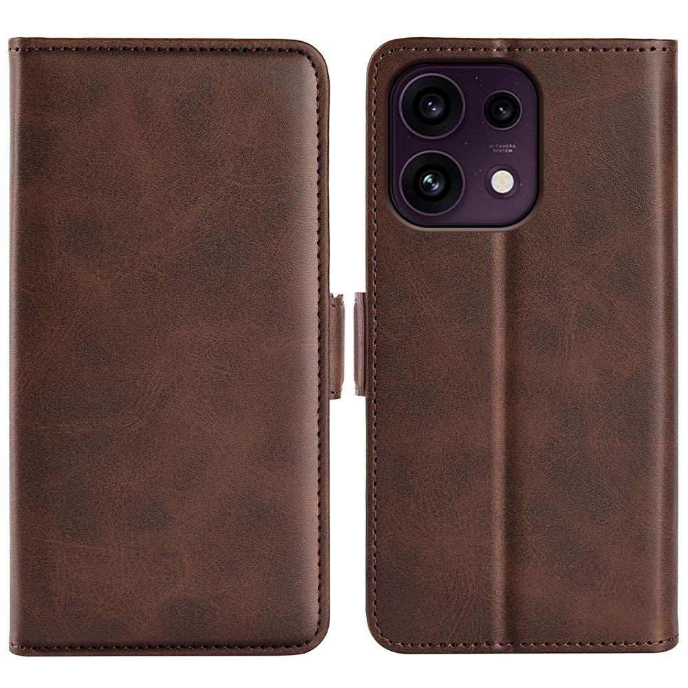 For OPPO Reno16 F / FS Dual-side Magnetic Buckle Horizontal Flip Leather Phone Case - Brown - SYA002253030C