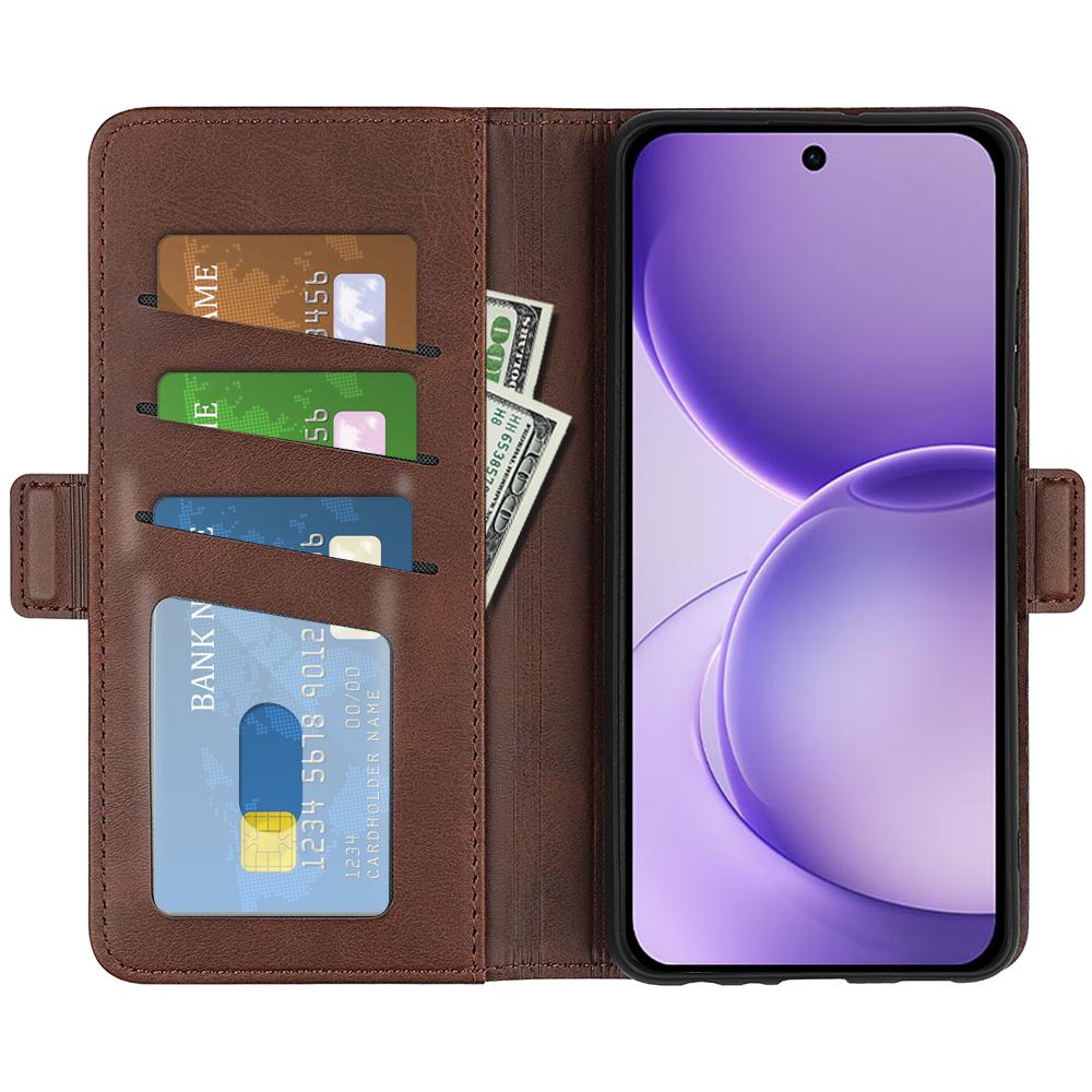 For OPPO Reno16 F / FS Dual-side Magnetic Buckle Horizontal Flip Leather Phone Case - Brown - SYA002253030C