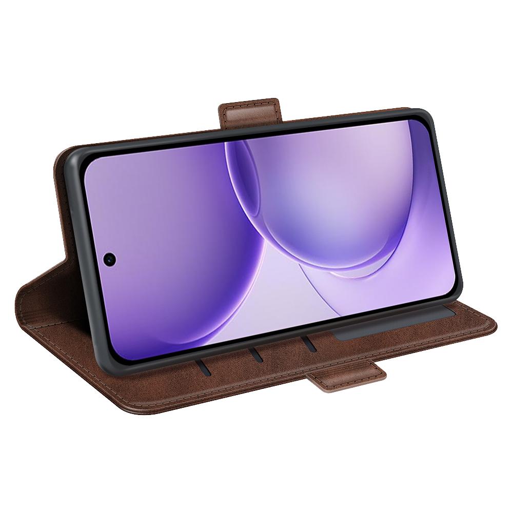 For OPPO Reno16 F / FS Dual-side Magnetic Buckle Horizontal Flip Leather Phone Case - Brown - SYA002253030C