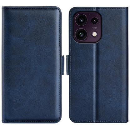 For OPPO Reno16 F / FS Dual-side Magnetic Buckle Horizontal Flip Leather Phone Case - Dark Blue - SYA002253030D