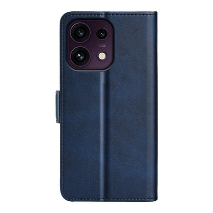 For OPPO Reno16 F / FS Dual-side Magnetic Buckle Horizontal Flip Leather Phone Case - Dark Blue - SYA002253030D