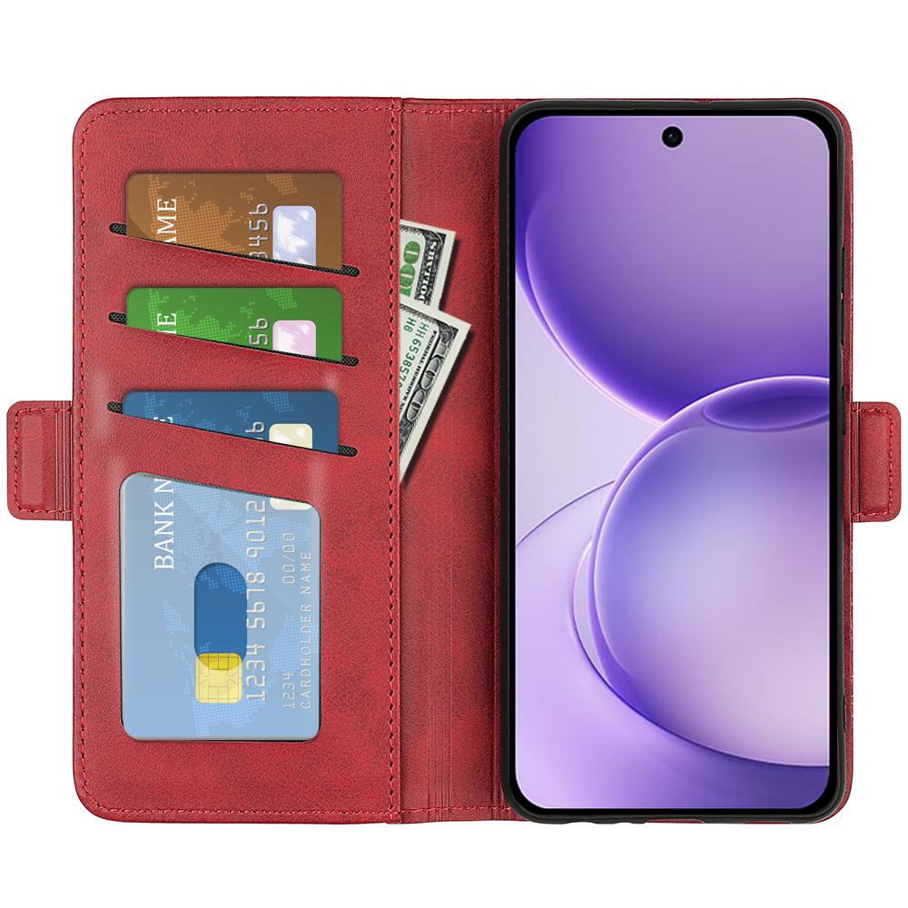 For OPPO Reno16 F / FS Dual-side Magnetic Buckle Horizontal Flip Leather Phone Case - Red - SYA002253030E