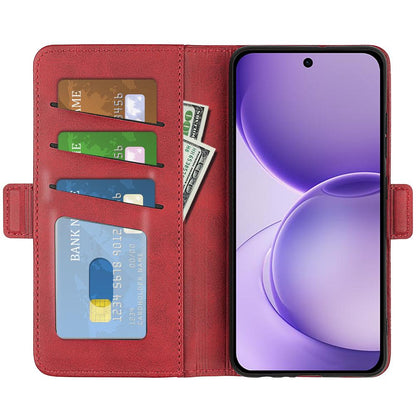 For OPPO Reno16 F / FS Dual-side Magnetic Buckle Horizontal Flip Leather Phone Case - Red - SYA002253030E